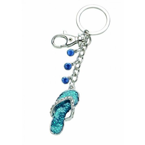 KEYCHAIN THONG SANDALS LIGHT BLUE-NO BOX