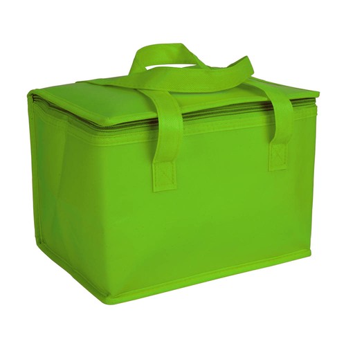 Laminated non-woven fabric cooler bag with silver interior