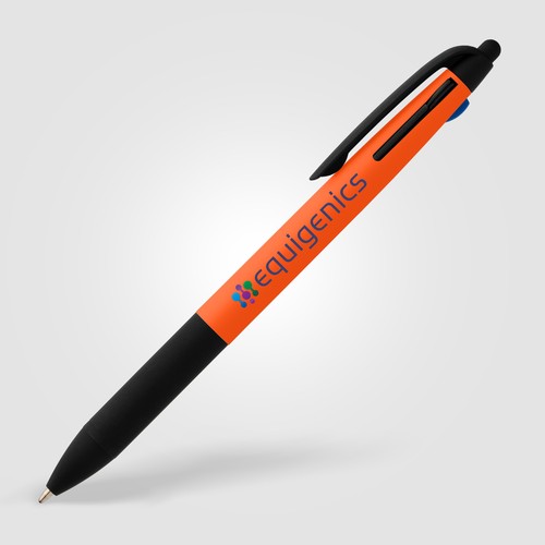 Malta Recycled Plastic 3-in-1 Stylus Neon Grip Multi-Ink Pen