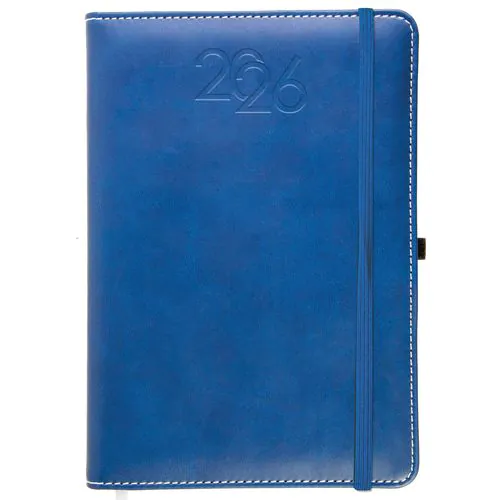 Agenda journalier 2026, couverture rigide en PU thermocollé avec piqûres sur les bords