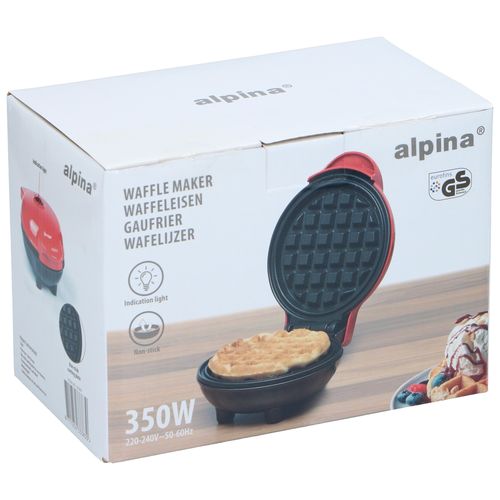ALPINA Mini Waffle Maker 230V 17x13.5x8cm