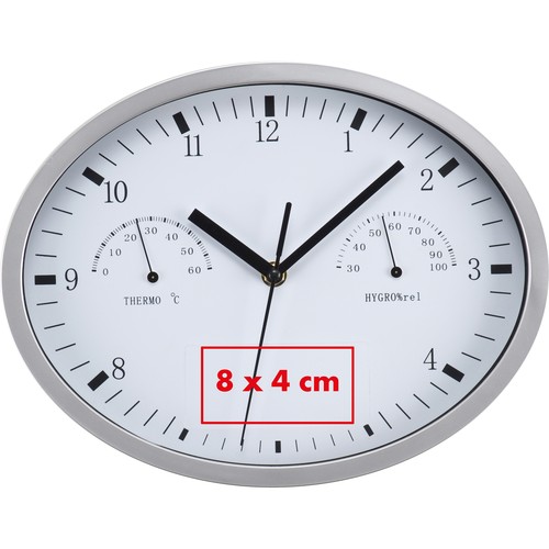 Reloj de pared con higrómetro, termómetro y sistema click Reloj de pared con higrómetro, termómetro y sistema click