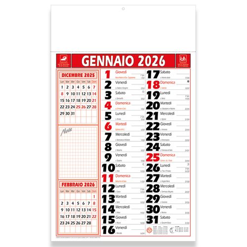 2026 Two-Colour Monthly Wall Calendar, 12 sheets, coated paper, heat-sealed 2026 Two-Colour Monthly Wall Calendar, 12 sheets, coated paper, heat-sealed