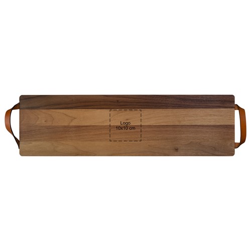 Tagliere in noce con manici in cuoio 69x19 cm