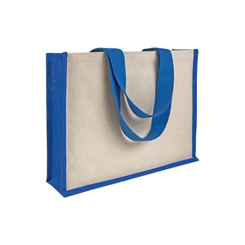 Bolsa con fuelle de yute y lona