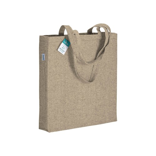 280g/m2 recycled cotton shopping bag, long handles and gussets 280g/m2 recycled cotton shopping bag, long handles and gussets