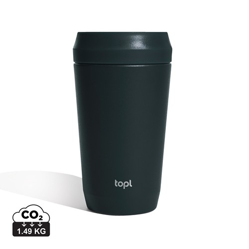 Bicchiere Topl in rAcciaio con tappo 360 brevettato 354ml Bicchiere Topl in rAcciaio con tappo 360 brevettato 354ml