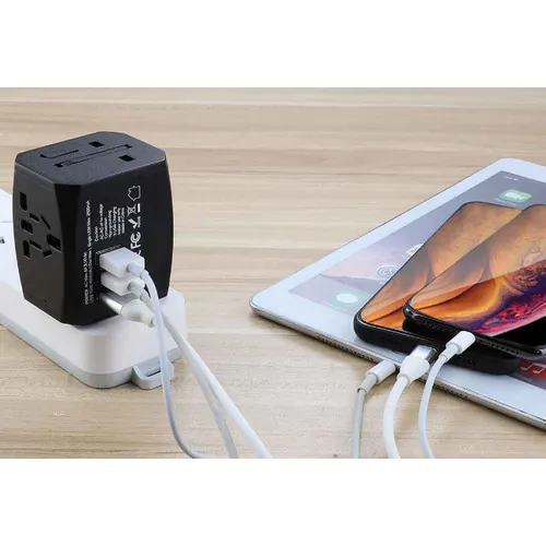 Adattatore da viaggio mondiale 02 nero/nero Adattatore da viaggio mondiale 02 nero/nero