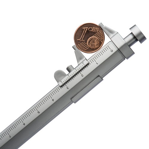 Plastic ballpen with sliding calliper PRESCOT