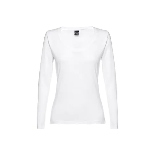 THC BUCHAREST WOMEN WH. T-shirt da donna sfiancata a maniche lunghe THC BUCHAREST WOMEN WH. T-shirt da donna sfiancata a maniche lunghe