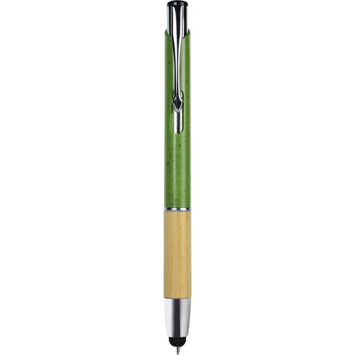 PENNA A SFERA CON TOUCH SCREEN IN PAGLIA DI GRANO+ABS, BAMBÙ E METALLO PENNA A SFERA CON TOUCH SCREEN IN PAGLIA DI GRANO+ABS, BAMBÙ E METALLO