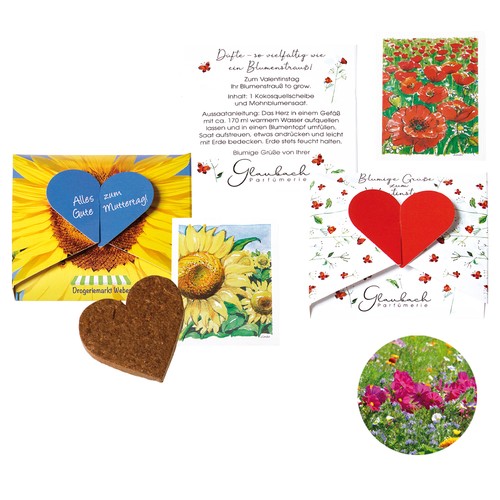 Carte à planter « Un cœur pour… » - Mélange de fleurs d'été