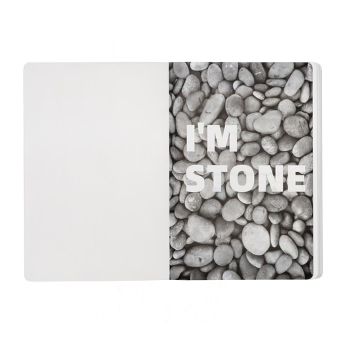 Stone paper notebook, white lined sheets, 64 pages, 14.5x21 cm