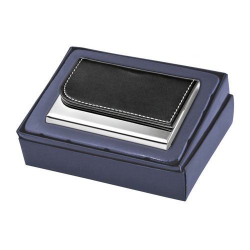 BUSINESS CARD CASE METAL - PU BLACK BUSINESS CARD CASE METAL - PU BLACK