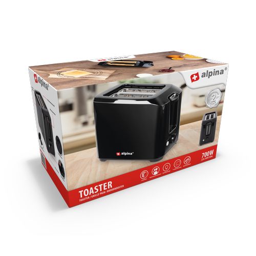ALPINA Toaster 700W Black ALPINA Toaster 700W Black