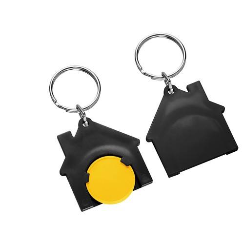 Chiphouder met winkelwagenmuntje 1€ "huis"