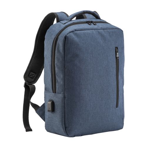 300D Polyester laptop backpack with 3 pockets. Laptop principal pocket and side pocket