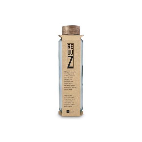 Bouteille d'eau en verre recyclé InSideOut ReuuZ avec bouchon en bois 650 ml Bouteille d'eau en verre recyclé InSideOut ReuuZ avec bouchon en bois 650 ml