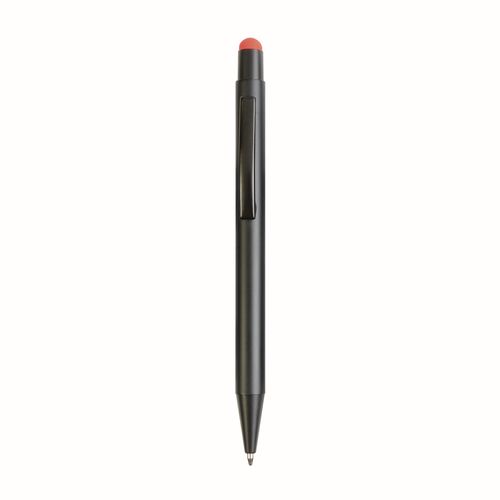 Aluminum push button ball pen with colored touch screen and laser engraved logo
