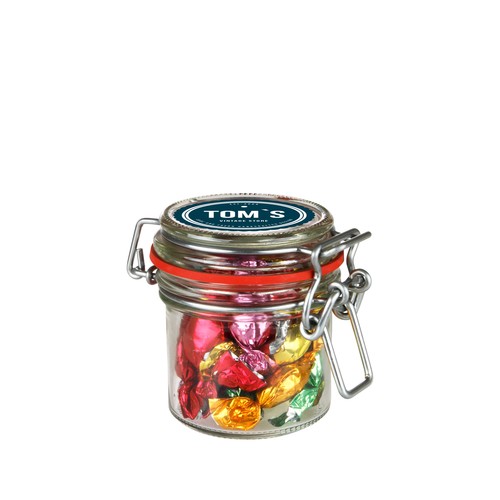Weckpotje 0,13 liter, gevuld met snoep Weckpotje 0,13 liter, gevuld met snoep