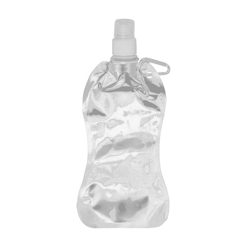 Gourde en PE/PET repliable (480ml), avec mousqueton (27 cm de haut pour 10,5 cm de largeur Gourde en PE/PET repliable (480ml), avec mousqueton (27 cm de haut pour 10,5 cm de largeur