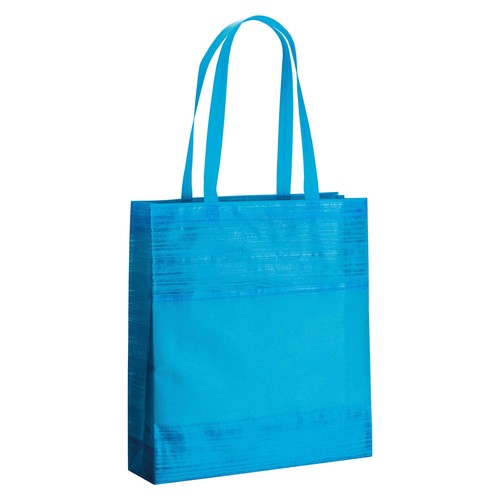 Bolsa de tejido sin tejer termosoldado, con asas largas y fuelle Bolsa de tejido sin tejer termosoldado, con asas largas y fuelle