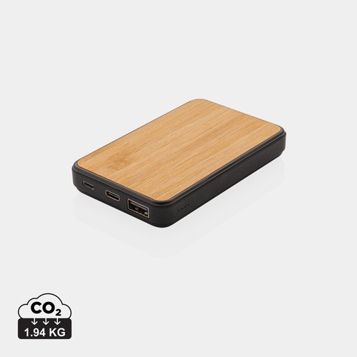 Batterie de secours 5000mAh en plastique recyclé et RCS Batterie de secours 5000mAh en plastique recyclé et RCS