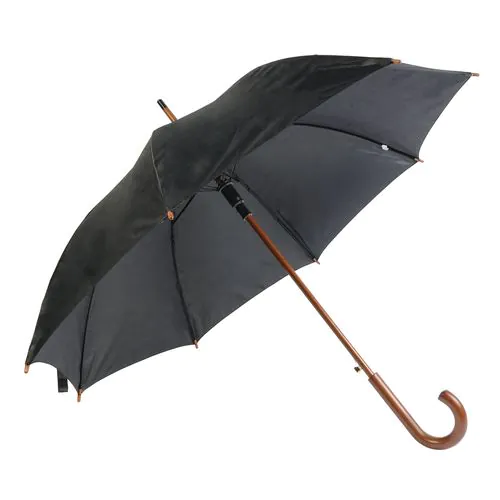 Automatic umbrella with wood shaft, ferrule and handle Automatic umbrella with wood shaft, ferrule and handle