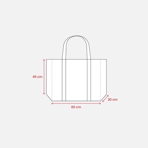 Shopper maxi avec soufflet en TNT 100 g/m2 cousu avec anses longues Shopper maxi avec soufflet en TNT 100 g/m2 cousu avec anses longues