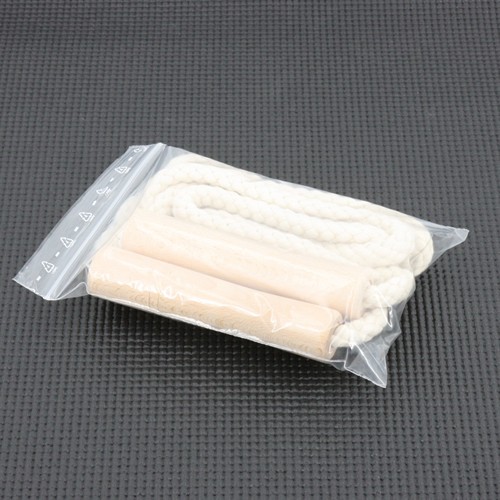 Skipping rope with handles - natural cotton