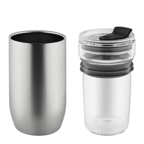 Metmaxx® mug thermo "CremaGourmetMedium" argenté