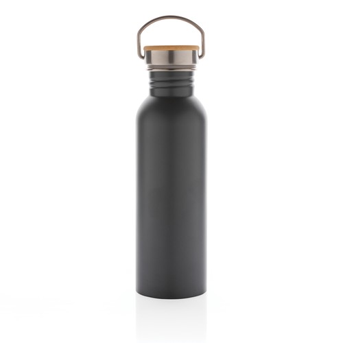 Bouteille en acier inoxydable avec couvercle en bambou Bouteille en acier inoxydable avec couvercle en bambou