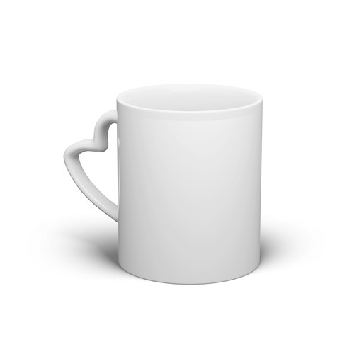 Mug Anse Cœur Personnalisé – Céramique Blanche, sur Commande Mug Anse Cœur Personnalisé – Céramique Blanche, sur Commande