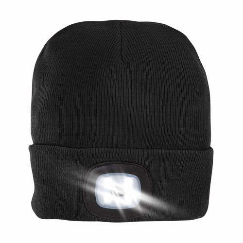 Bonnet en maille 100 % acrylique lourd avec lumière LED détachable et rechargeable via USB Bonnet en maille 100 % acrylique lourd avec lumière LED détachable et rechargeable via USB