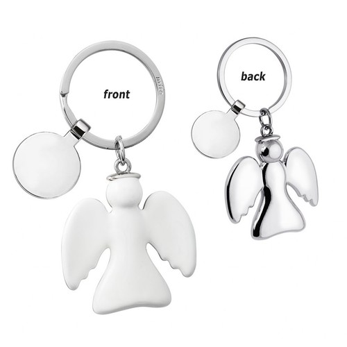 WHITE ANGEL KEY RING WITH TOKEN WHITE ANGEL KEY RING WITH TOKEN