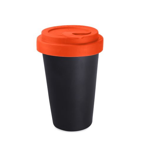 Beker Freedom Lock 280ml satijnzwart/oranje Beker Freedom Lock 280ml satijnzwart/oranje