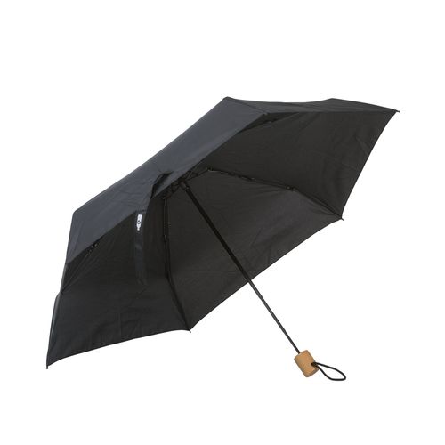 Mini parapluie en R-PET avec manche en bois Mini parapluie en R-PET avec manche en bois