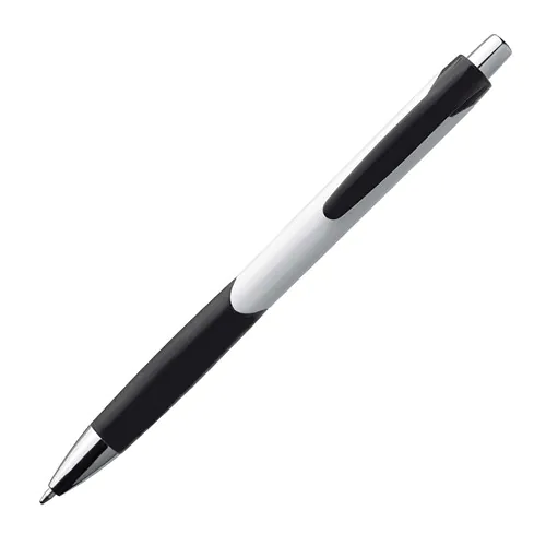 Pen met drukmechanisme en een rubberen grip Pen met drukmechanisme en een rubberen grip