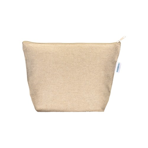 280 g/m2 recycled cotton beauty case with zip and gusset at base