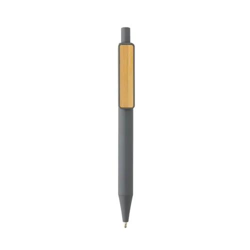 Stylo en ABS recyclé GRS avec clip en bambou