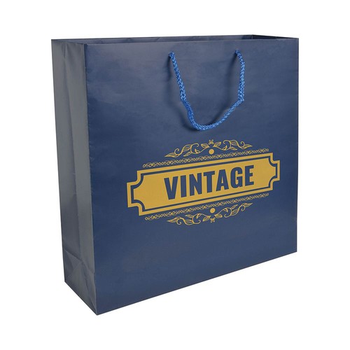 157 g/m2 matte laminated paper shopping bag with gusset and bottom reinforcement 157 g/m2 matte laminated paper shopping bag with gusset and bottom reinforcement