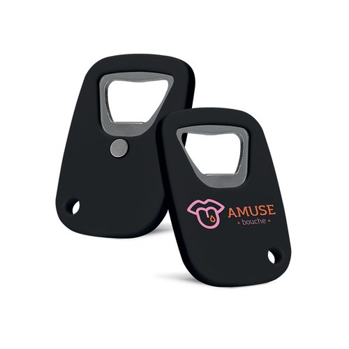BOTTLE OPENER IN RECYCLED MATERIAL rPS with a neodymium magnet on the back