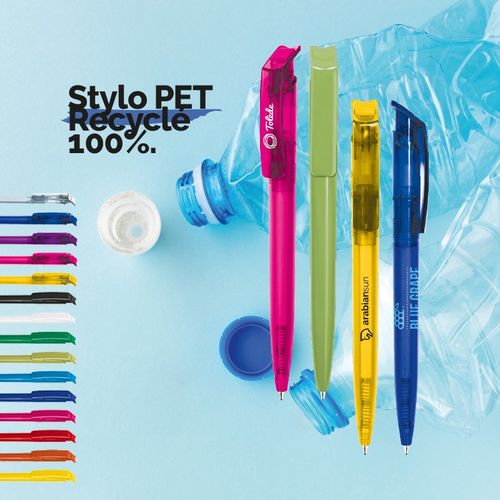 BALL PEN WITH RECYCLED rPET PLASTIC BODY AND CLIP