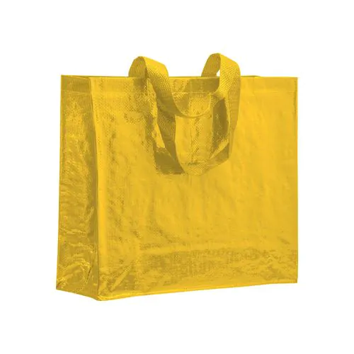Bolsa de polipropileno laminado, asas cinta y fuelle Bolsa de polipropileno laminado, asas cinta y fuelle