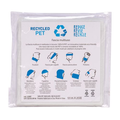 Bandana multiuso tubolare R-pet in tessuto elastico Bandana multiuso tubolare R-pet in tessuto elastico