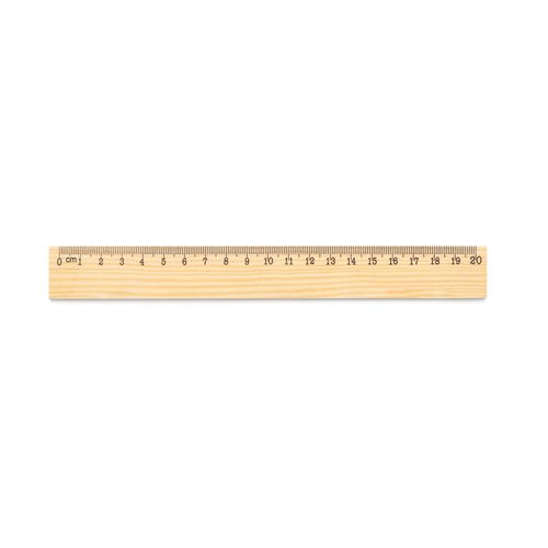 WESLEY 20. Pine wood ruler with 20 cm scale