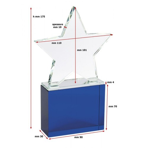 ÉTOILE TRANSPARENTE BASE BLEUE 110x110X1 ÉTOILE TRANSPARENTE BASE BLEUE 110x110X1