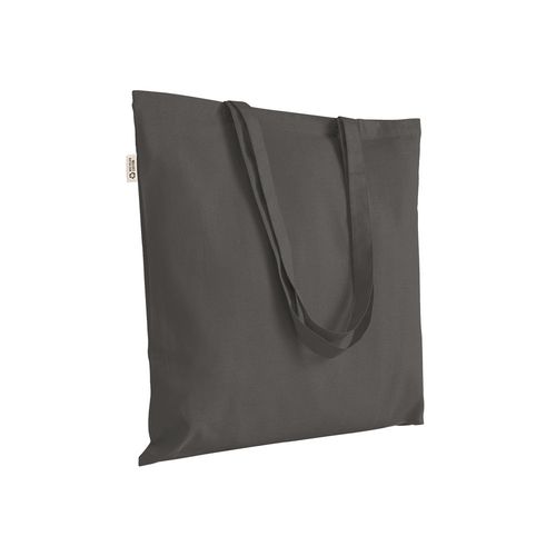 Plain-coloured shopper bag in 140 g/m2 recycled cotton. GRS certified Plain-coloured shopper bag in 140 g/m2 recycled cotton. GRS certified