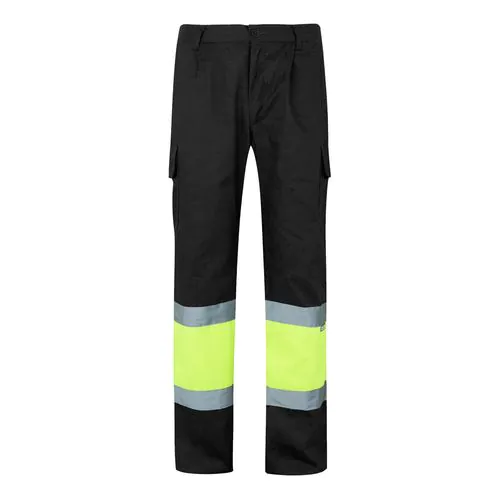 VL ATHENA. Two-tone twill trousers (210g/m²), lined, multi-pocket, in cotton (20%) and polyester (80%)