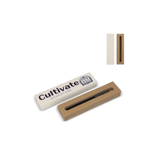 Caja para bolígrafo de cartón de leche reciclado, 1 bolígrafo